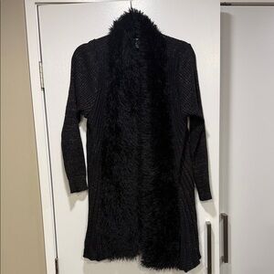 Lauren Michelle Black Fuzzy Cardigan